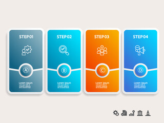 simple infographics timeline business workflow report background with business icon 4 steps for presentation