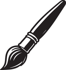 Paintbrush silhouette vector art illustration. Paintbrush vector icon.