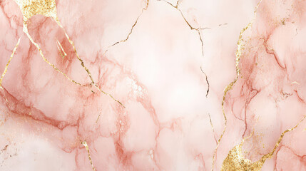 Serene pink watercolor marble texture with metallic gold veins, evoking sense of calm and luxury