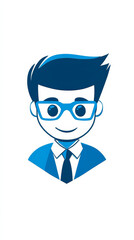 simple AI agent icon, white background 