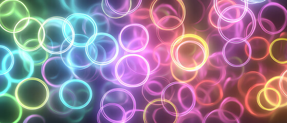 Colorful bubbles floating in a dreamlike space abstract visual art vibrant background digital environment