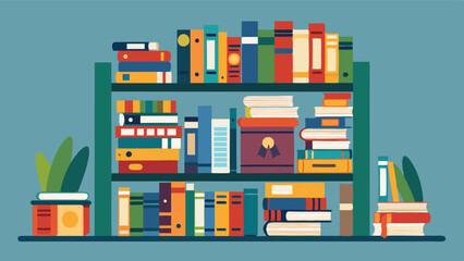 Bookshelf filled with colorful books and a potted plant showcasing a vibrant home study environment