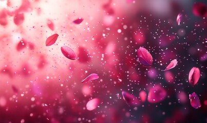 cherry blossom petals with abstract light, Generative AI