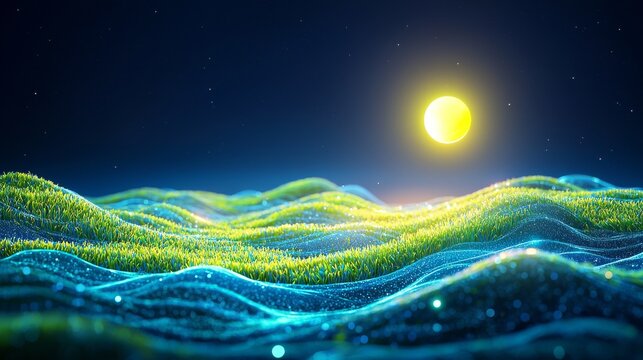 Digital visualization showing carbon flow in oceans with a glowing stream effect.