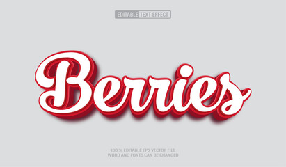 Editable 3d text style effect - Fruit Berries Design text effect Template