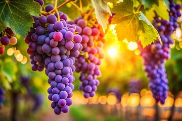 Puglia Grapes Bokeh | Salento Vineyard Photography | Italian Wine Grapes | Purple Grape Harvest