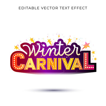 Winter carnival logo design with fun, party, invite and christmas celebration theme.