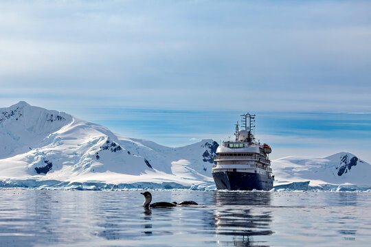 Cruising Ship in the Antarctic Area	