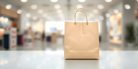Shopping Bag on Store Counter

