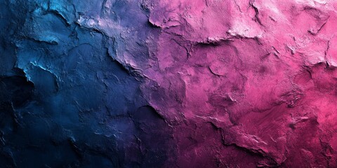 Naklejka premium Grainy texture background, vibrant pink blue gradient, glowing noise effect, web header design, Generative AI
