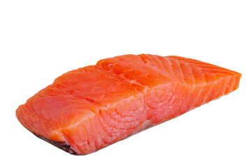 Piece of salmon fish isolate on white.
