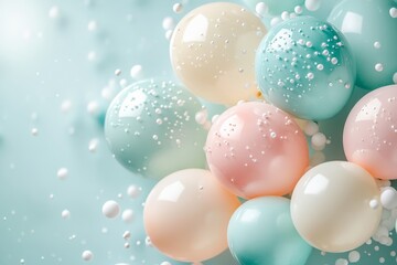 balloons with soft tones, Generative AI