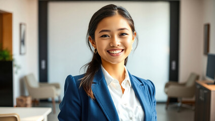 Businesswoman Standing in Office Setting