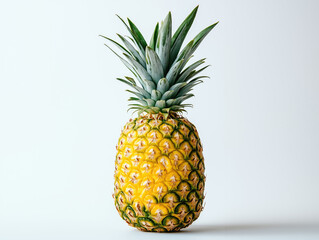 Fresh whole pineapple with levitating slices and juice splashes on white
Perfect for food and beverage advertising, healthy lifestyle concepts
Modern dynamic composition with flying elements