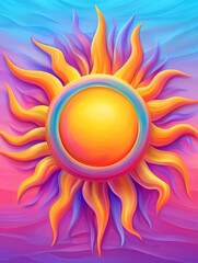 Bold Retro Sunburst with Radiant Beams and Effects