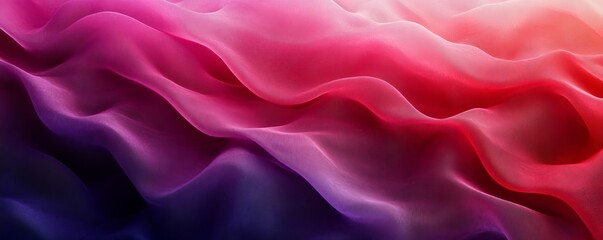 Obraz premium Red purple gradient, smooth grainy texture effect, abstract wave banner header design, Generative AI
