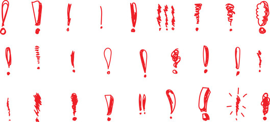 Hand drawn  Doodle  exclamation marks. vector eps10.