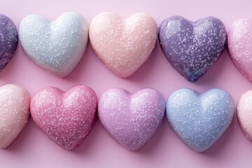 Fototapeta premium heart shapes with soft tones, Generative AI