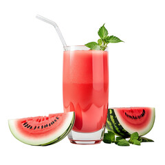 Refreshing watermelon juice with fresh mint.