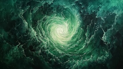 green vortex with emerald highlights, Generative AI