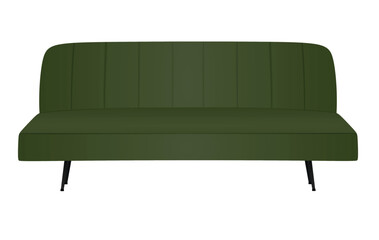 Green sofa bed. vector illustration