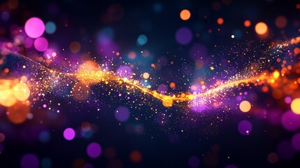 Fototapeta premium Colorful Abstract Sparkle Dance Creates a Mesmerizing Display of Light and Energy in a Cosmic-Inspired Scene Full of Vibrant Hues and Shimmering Particles