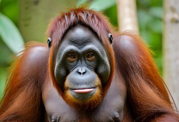 close up of Orang utan.