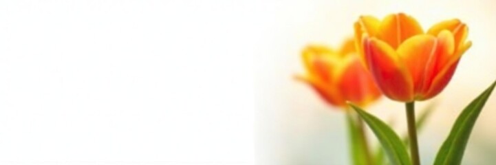 Obraz premium Orange tulip flower with yellow fringes on a white background, petals, tulips, garden