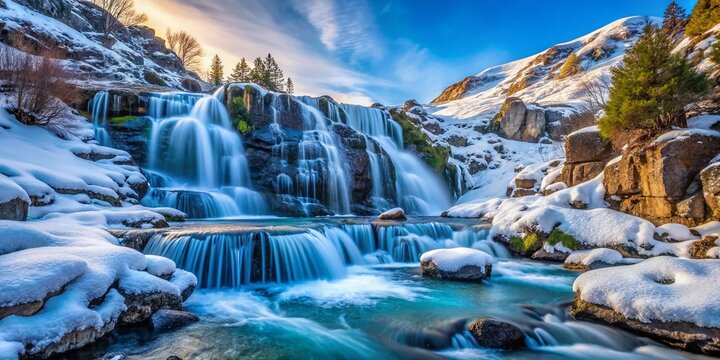 Ruby Mountains Waterfall: Melting Snow, Seasonal Cascade, Spring Landscape Photography