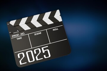 Classic film slate or clapboard on background