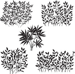 Bamboo Branches Silhouettes