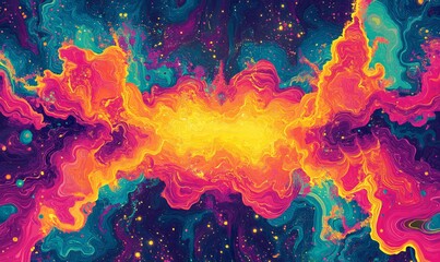 neon blend flow, grainy texture,, Generative AI