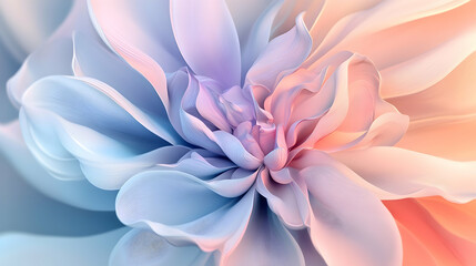Fototapeta premium Abstract 3D Floral Illustration: Pastel Dream