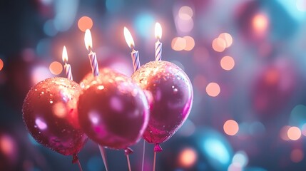 birthday motifs with surreal light accents, Generative AI