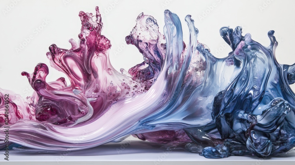 Poster dreamlike dimension where objects and beings shift between solid and liquid forms, constantly changi
