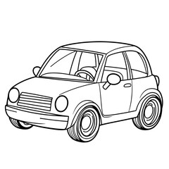 Cute children's car vector ideal for coloring activities and creative play for kids