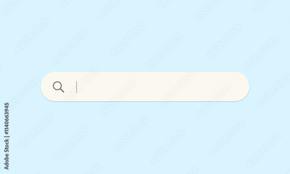 Poster search bar. web search button concept. 3d. search window with shadow. vector