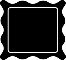 wavy rectangle border silhouette.  
Transparent background.