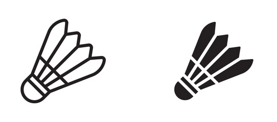 Shuttlecock Icon set in black color for ui designs