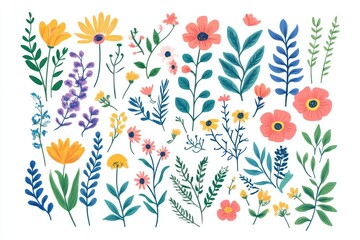 Vibrant Wildflower Garden Illustration