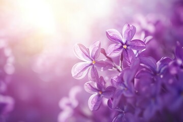 Fototapeta premium Vibrant Purple Lilac Flowers in Full Bloom