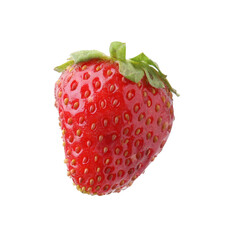 One whole ripe strawberry isolated on white