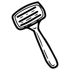 Razor hand drawn doodle. Hair shaving tool. Safety blade. Personal hygiene. Vector line art illustration.