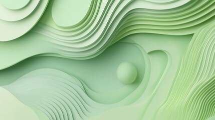 Minimalistic Pastel Green Wave Background