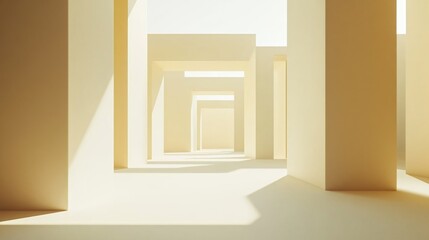 Serene Beige Interior with Gentle Light and Shadows