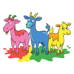 Celebrate the joyous Indian festival of Holi with vibrant graphic elements designed on a white background