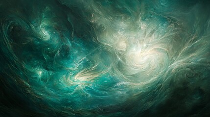 Serene Turquoise Swirl with Gentle Light Effects