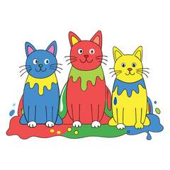 Celebrate the joyous Indian festival of Holi with vibrant graphic elements designed on a white background