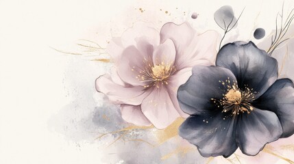 Elegant floral artwork art studio digital illustration serene environment close-up view nature's beauty