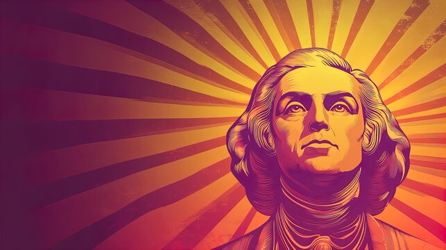 contemporary art bust of washington: striking blue and red highlights for a bold sports interior poster